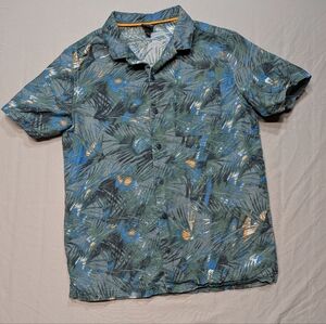 Art Class Tropical Hawaiian Button Front SS Boys Shirt Size Large